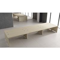 【組立設置込】ARAN WORLD EIDOS エイドス フリーアドレスデスク 天板2連 幅3200×奥行1400×高さ700mm ライトオーク（取寄品）