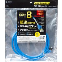 サンワサプライ カテゴリ8LANケーブル KB-T8-02BL 1個（直送品）