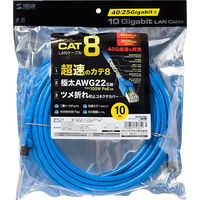 サンワサプライ カテゴリ8LANケーブル KB-T8-10BL 1個