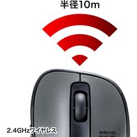 ワイヤレスマウス　無線　静音　5ボタン　中型サイズ　ブルーLED　MA-WBL134GM　サンワサプライ　1個