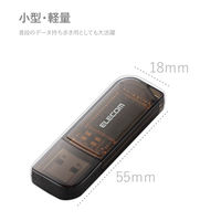 USBメモリ 8GB USB2.0対応 キャップ式 セキュリティ機能対応 ストラップホール付 ブラック MF-HMU208GBK エレコム 1個