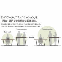【組立設置込】コクヨ リージョン ミドルローテーブル T字脚 角形 黒脚 メラミン天板 幅1800×奥行900×高さ620mmエイジドナチュラル 1台（直送品）