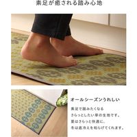 イケヒコ キッチンマット 国産い草 シンプル 滑りにくい加工 『プチブロック』 幅2700×奥行600mm マルチ  1枚（直送品）