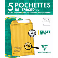 クレールフォンテーヌ クラフト封筒 M(B5サイズ) cf7944 1セット(50枚:5枚入×10袋)