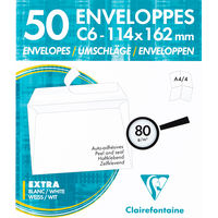 クレールフォンテーヌ テープ付封筒 ポストカードサイズ(C6/洋2) cf5936 1セット(200枚:50枚×4袋)