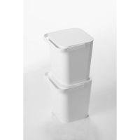 tower（タワー） フタ付 収納バスケット タワー 12L ホワイト 1個 山崎実業