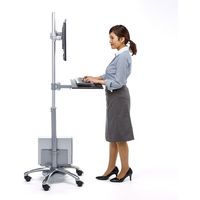 サンワサプライ キーボード台CPUスタンド付17～24型 2画面液晶モニタスタンド 幅774×奥行710×高さ1720mm CR-LAST27 1個（直送品）