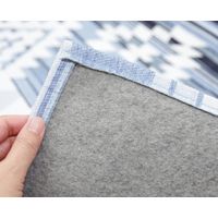 萩原 ゴブランシェニールラグ オルテガグラデーション 約幅1850×奥行1850mm ブルー 240612915 1枚（直送品）