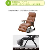 ファミリー・ライフ くつろぎのリクライニングアームチェアEX ブラック 0368110 1脚（直送品）