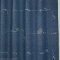 スミノエ MOOMIN セミオーダー カーテン デニムボーダー 1800×1150mm ブルー 1セット(2枚入)（直送品）
