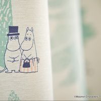 スミノエ MOOMIN セミオーダー カーテン プートドレープ 1600×1900mm ライトブルーグリーン 1セット(2枚入)（直送品）