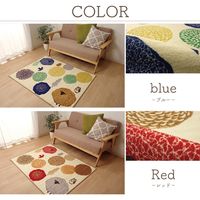 イケヒコ エルム ラグ 1000×1300mm レッド 1340650240403 1枚（直送品）