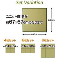 イケヒコ スカッシュ 置き畳 幅670×奥行670×高さ17mm ブラック 1110460030604 1セット(4枚入)（直送品）