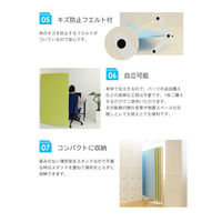 Netforce ライトスクリーン クロスパーテーション 間仕切り 布張り 幅900×高さ1800 ライトグレー（直送品）