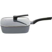 ベストコ IH グリルパン ガラス蓋付 スタンド式 フタ 26cm グレー ND-1365 ヘルシーエンボス ファインセラミック（直送品）