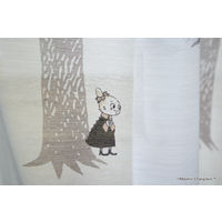 スミノエ ムーミン レースカーテン プートボーダー ボイル 100×133cm グレー 4549781277592 1枚