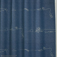 スミノエ MOOMIN セミオーダー カーテン デニムボーダー 2100×2050mm ブルー １セット(2枚入)（直送品）