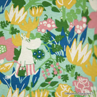 スミノエ MOOMIN セミオーダー カーテン コバナドレープ 2800×2150mm グリーン １セット(2枚入)（直送品）