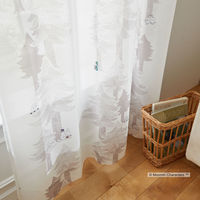 スミノエ MOOMIN セミオーダー レースカーテン プート 1500×1690mm グレー １セット(2枚入)（直送品）