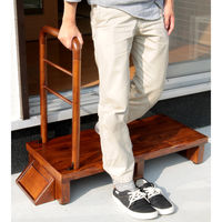 【軒先渡し】ヤマソロ 手すり付きうづくり玄関台90 ブラウン 幅996×奥行400×高さ780～795mm 1台（直送品）