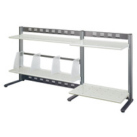 コクヨ（KOKUYO） デスクシェルフ<RESPACE-F> 可動式仕切板4枚付・棚2段 ライトグレー EAS-DSF8004NM 1台（直送品）