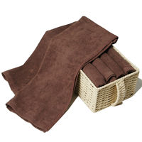 小野商事 フェイスタオル サロン用スレン染め ブラウン 240匁 ショートパイル 34×85cm AG1640 1袋(5枚)