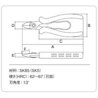 スリーピークス技研 精密ニッパ（バネ付）　130ｍｍ SN130　1丁