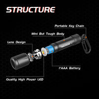 キーチェーン付きミニフラッシュライト N1 1本