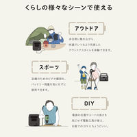 ポータブル電源 205Wh リン酸鉄 バッテリー 急速充電 PD 最大65W ブラック DE-PS200PEBK エレコム 1個（直送品）