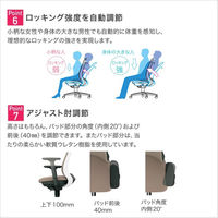 【組立設置込】プラス BeneS メッシュチェア ローバック 固定肘 ダークグレーフレーム ブルー KB-BN33MKL BL 1脚（直送品）