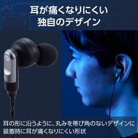 ゲーミングイヤホン 有線 3.5mm3極 リケーブル可 ブラック HS-VE300BK エレコム 1個