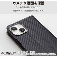 AQUOS wish4 ケース レザー 手帳型 超軽量 薄型 カーボンブラック PM-S241PLFUCB エレコム 1個