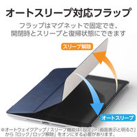エレコム iPad 第987世代/iPad 10.2 2019年モデル/フラップケース 背面クリア/ネイビー TB-A19RWVNVN 1個（直送品）