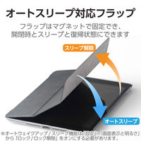 iPad 10.2インチ 第9/8/7世代 ケース レザー 手帳型 2アングル ブラック TB-A19RWVBKN エレコム 1個（直送品）