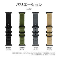 Apple Watch 38/40/41/42mm バンド 「CORVIN」 3バックルナイロンバンド ベージュ 軽量（直送品）