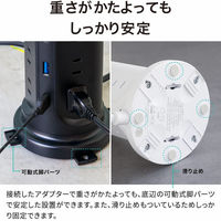 スリーアールソリューション タワー型電源タップ ブラック 3R-TTAP01BK 1台