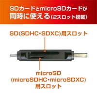 ナカバヤシ SD・microSD カードリーダー ライタ Type-C USB-A 両対応 USR-CSD4/BK 1個