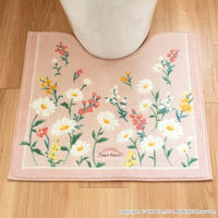 オカ 抗菌防臭トイレマット フルールブラン ピンク 55×60cm 20666 1枚