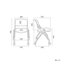 【軒先渡し】ナカバヤシ 平行スタッキングチェア キャスター付き ブルー NCH-PT002WBL 1脚（直送品）