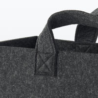 無印良品 持ち運べるフェルトファイルボックス ワイド 約幅15×奥行32×高さ24cm ダークグレー 1セット（1個×5）