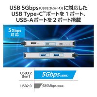 ドッキングステーション タイプC ハブ 6in1 HDMI LAN USB-C /A USBハブ  DST-W09 エレコム 1個（直送品）
