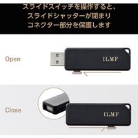 USBメモリ 32GB USB3.2 スライドシャッター式 ILMF ブラック MF-ER3032GBK-IL エレコム 1個（直送品）