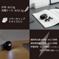 ワイヤレスイヤホン Bluetooth5.2 アクティブ ノイズキャンセリング ブラック LBT-TWS15BK2 エレコム 1個