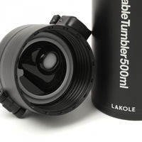 ワンタッチポータブルタンブラー（500ml） ブラック LAKOLE/ラコレ