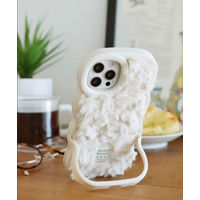 ふわふわウェーブスタンドiPhoneケースiPhone13/14 アイボリー LAKOLE/ラコレ