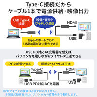 サンワサプライ 4K対応ワイヤレスHDMIエクステンダー（Type-C接続用・送信機のみ） VGA-EXWHD12CTX 1個（直送品）