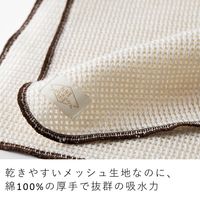 &NE マルチに活躍 大きなディッシュタオル 食器拭き クロス メッシュ生地 約60×35cm ナチュラルブラウン 1枚 日本製 エヌ・エレファント