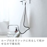 &NE nikii ディッシュクロス 食器拭き ふきん ブラック ループ付き 1枚 エヌ・エレファント