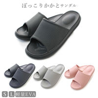 ストロング 防水 かかとぽっこりEVAサンダル L ブラック 1足 10-7-120（直送品）