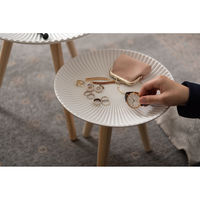 東谷 ROOM ESSENCE トレーテーブル S 幅295×奥行295×高さ295mm ホワイト LFS-190C 1台（直送品）